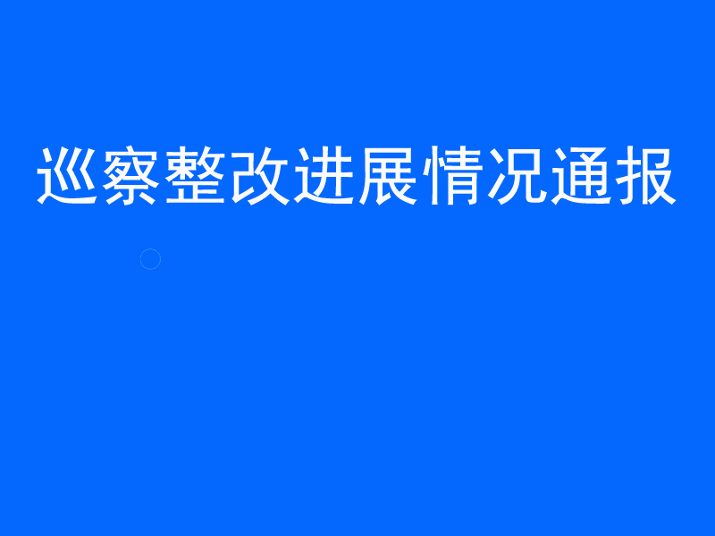 巡察整改进展情况通报